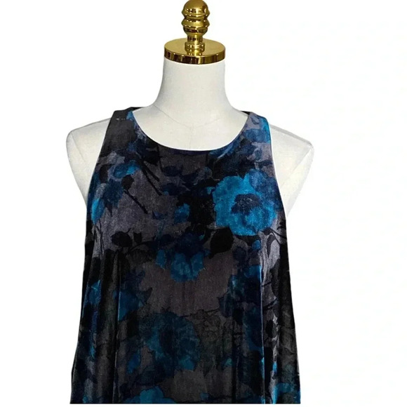 CYNTHIA ROWLEY Women’s Floral Print Velvet Burnout Sleeveless Shift Dress Size L - Picture 6 of 9